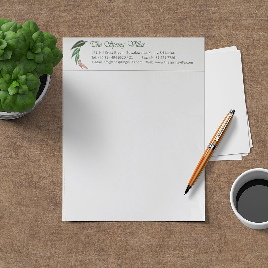 Villa Letterhead Printing in Sri lanka